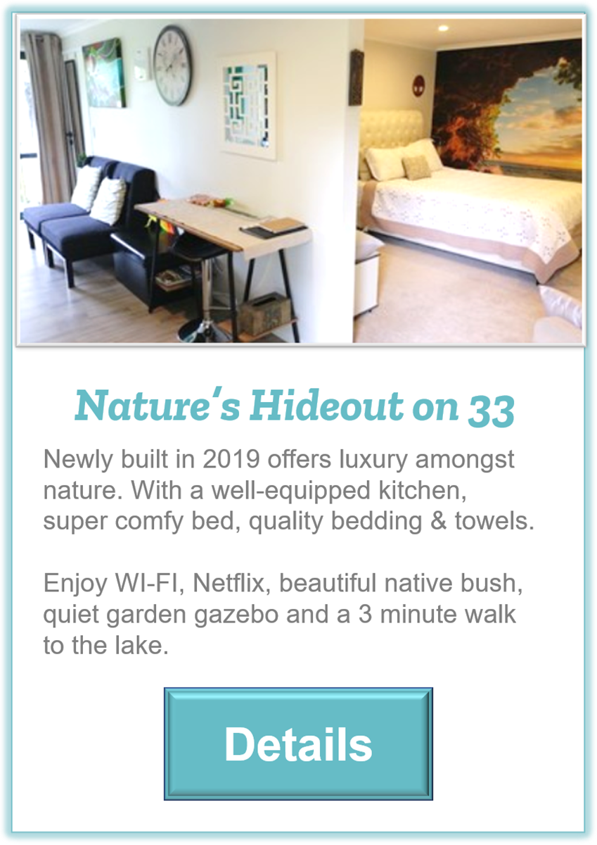 Natures HideOut- Self-Contained Unit in Rotorua for Soak and Cycle