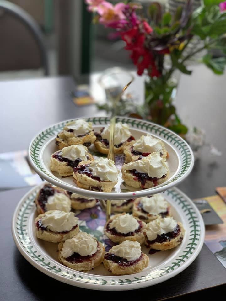 mini scones on a display plate