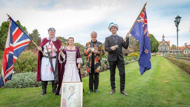 Events manager Julia Anne (left), co-Director Colin MacPhee, mayor Steve Chadwick and Prince's Gate Hotel Events Manager Stephen Taylor.