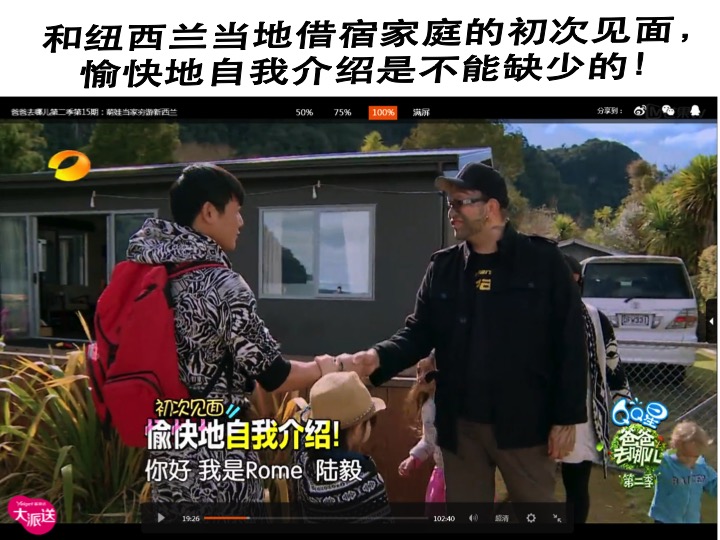 New Zealand Homestay Network hosts Chinese Celebrities in Rotorua for the filming of Daddy, where are we Going? - China's most popular TV Show - Photo is Host welcoming Chinese guests
