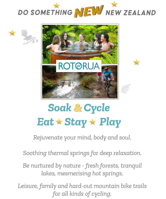 #Soak&Cycle: 3 night package deal for cyclists who like a hot pool in Rotorua