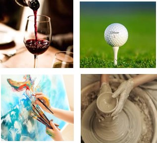 Choose interests like golf pottery walking art wine and food